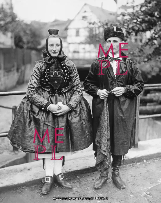 : A bridal couple from Baden, 1926 : A bridal couple from Baden, 1926