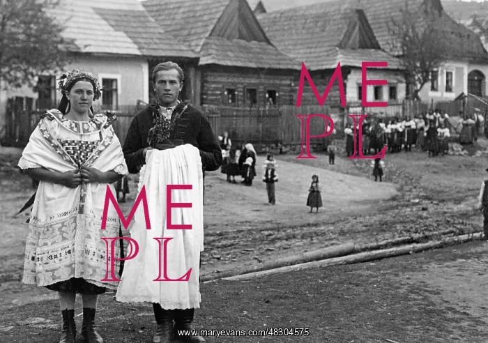 : Bridal couple in the Spis, 1930 : Bridal couple in the Spis, 1930