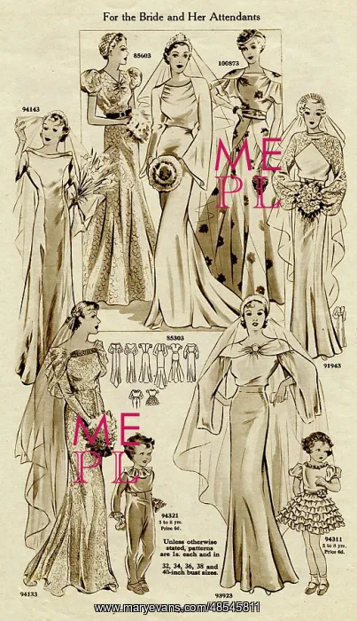 : Bride and her attendants 1936 : Bride and her attendants 1936