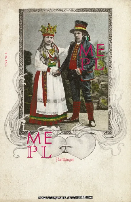 : Bride and groom from Hardanger, Norway : Bride and groom from Hardanger, Norway
