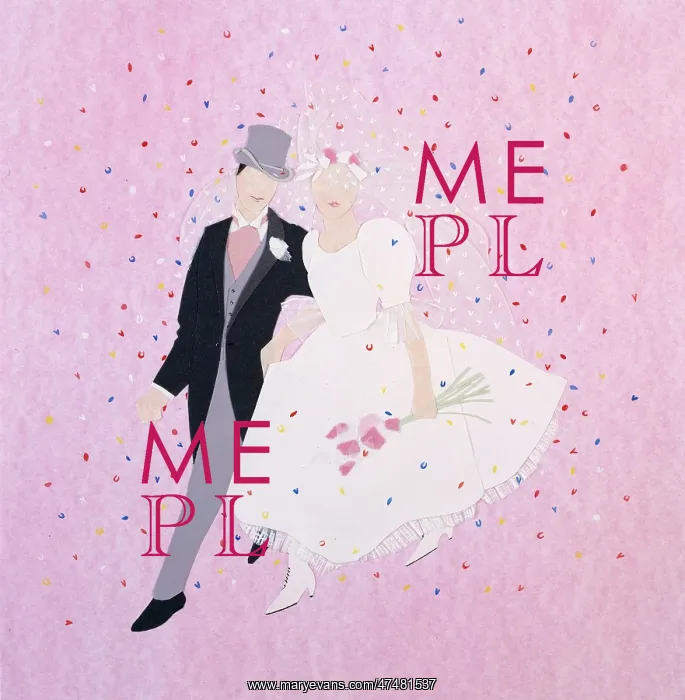 : Bride and Groom ' paper collage : Bride and Groom ' paper collage