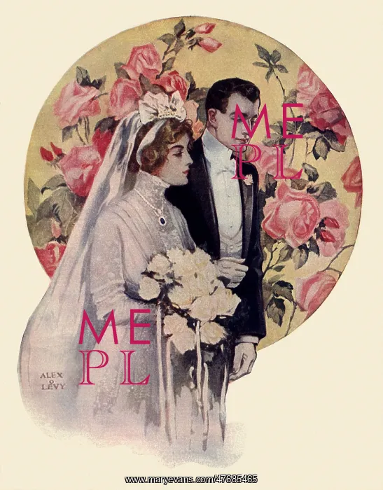  : Bride, Groom, and Roses