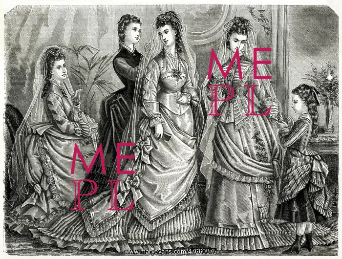 : Bride being prepared for the big day 1875 : Bride being prepared for the big day 1875