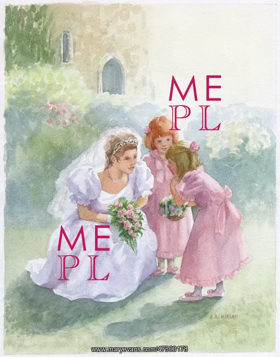 : Bride and two young bridesmaids : Bride and two young bridesmaids