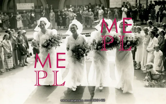 : Bridesmaids at a society wedding : Bridesmaids at a society wedding