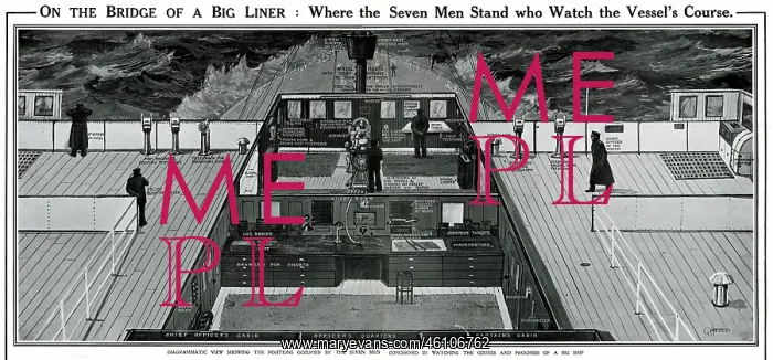 : On the bridge of a big liner by G. H. Davis : On the bridge of a big liner by G. H. Davis