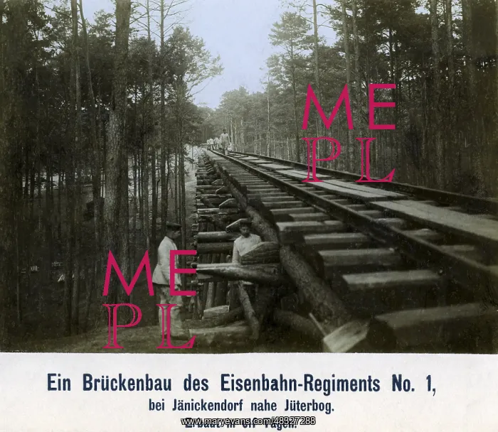 : Bridge construction of the 1st Railway Regiment, around 1890 : Bridge construction of the 1st Railway Regiment, around 1890