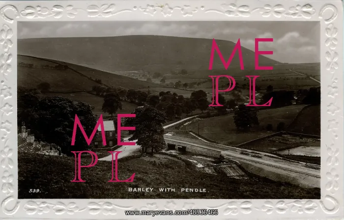 : Bridge & Cottages, Pendle, Lancashire : Bridge & Cottages, Pendle, Lancashire