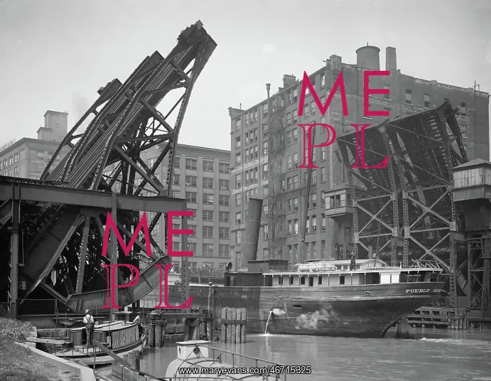 : Bridge - Drawbridge - River - Chicago : Bridge - Drawbridge - River - Chicago