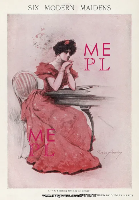 : BRIDGE-PLAYING GIRL 1907 : BRIDGE-PLAYING GIRL 1907