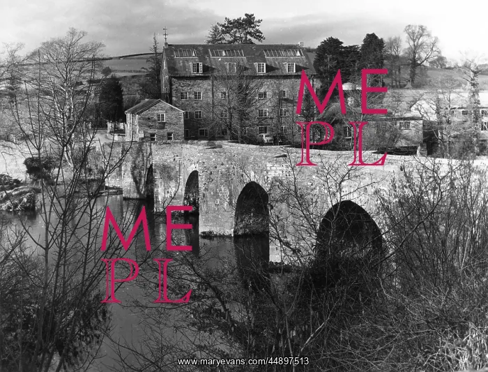 : Bridge across River Dart at Staverton, Devon : Bridge across River Dart at Staverton, Devon