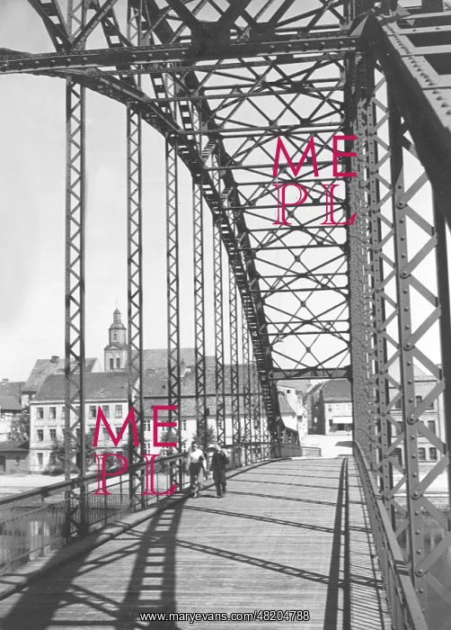 : A bridge across the river Oder near Gartz : A bridge across the river Oder near Gartz