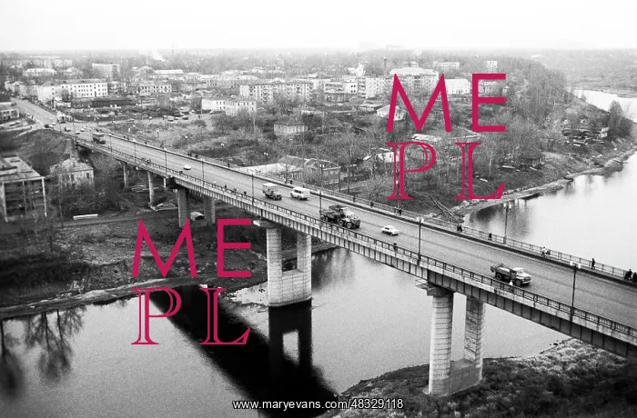 : Bridge in Rzhev across Volga River, 1991 : Bridge in Rzhev across Volga River, 1991