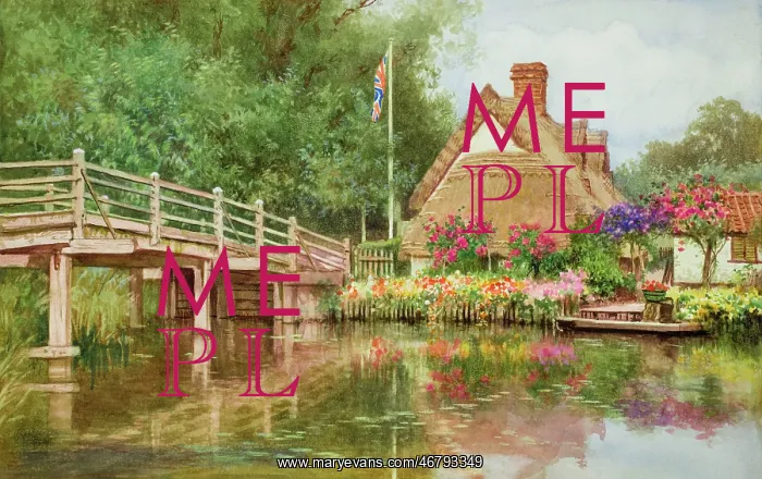 : Bridge and Thatched Cottage, Flatford, Suffolk : Bridge and Thatched Cottage, Flatford, Suffolk