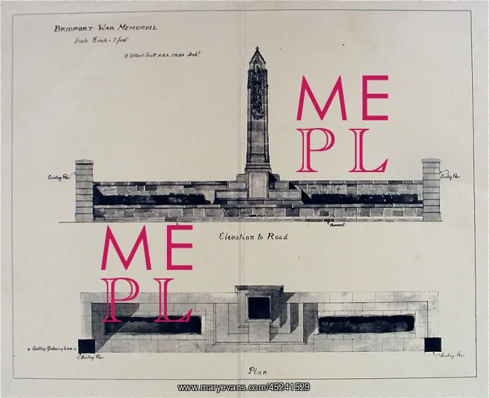 : Bridport War Memorial by G Gilbert Scott : Bridport War Memorial by G Gilbert Scott