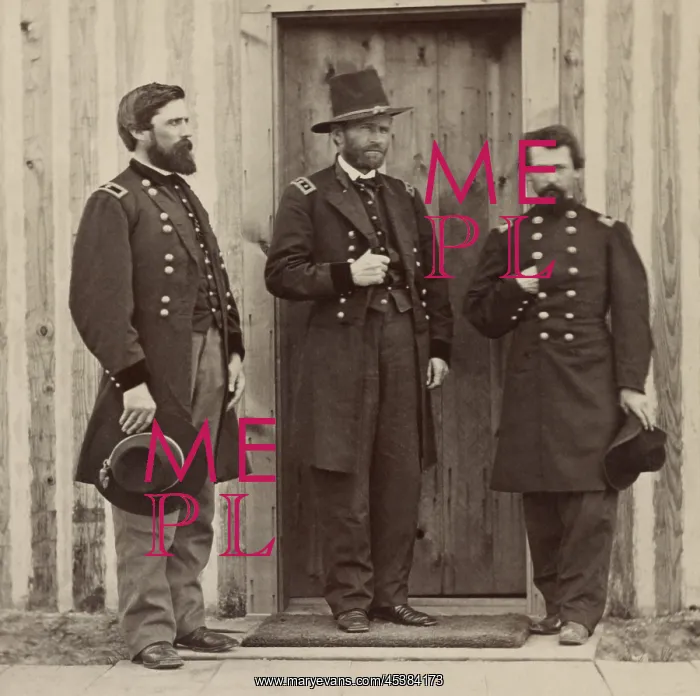 : Brig. General John A. Rawlins (left) with : Brig. General John A. Rawlins (left) with