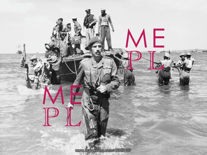 : Brigadier Cotterill-Hill wades ashore ? Burma : Brigadier Cotterill-Hill wades ashore ? Burma