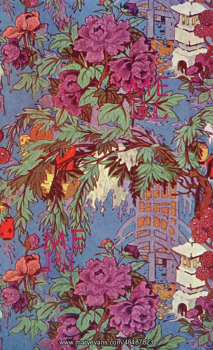 : Bright purple flowers and lanterns : Bright purple flowers and lanterns