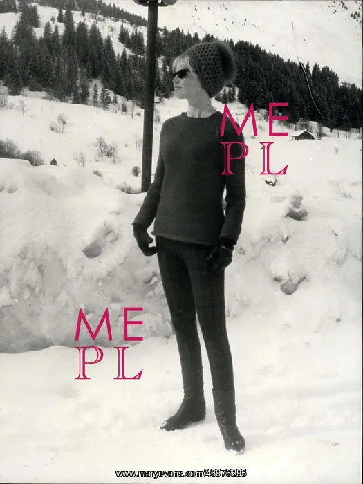 : Brigitte Bardot, French actress, on a winter holiday, France : Brigitte Bardot, French actress, on a winter holiday, France