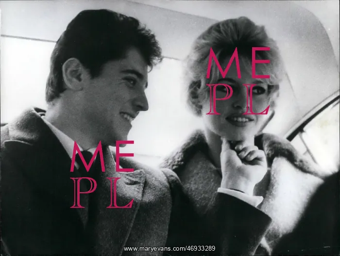 : Brigitte Bardot and Sacha Distel in a car : Brigitte Bardot and Sacha Distel in a car