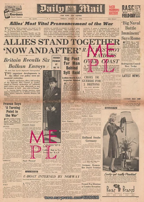 : Briitsh and French Governments declare unity in war : Briitsh and French Governments declare unity in war