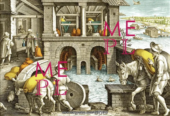 : Bringing Grain to Watermill, 16th Century : Bringing Grain to Watermill, 16th Century
