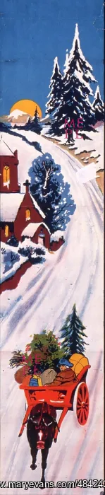 : Bringing home Christmas decorations in the snow : Bringing home Christmas decorations in the snow