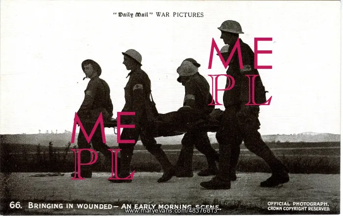  : Bringing in the wounded, early morning scene, WW1