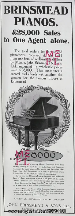 : Brinsmead Pianos advert : Brinsmead Pianos advert