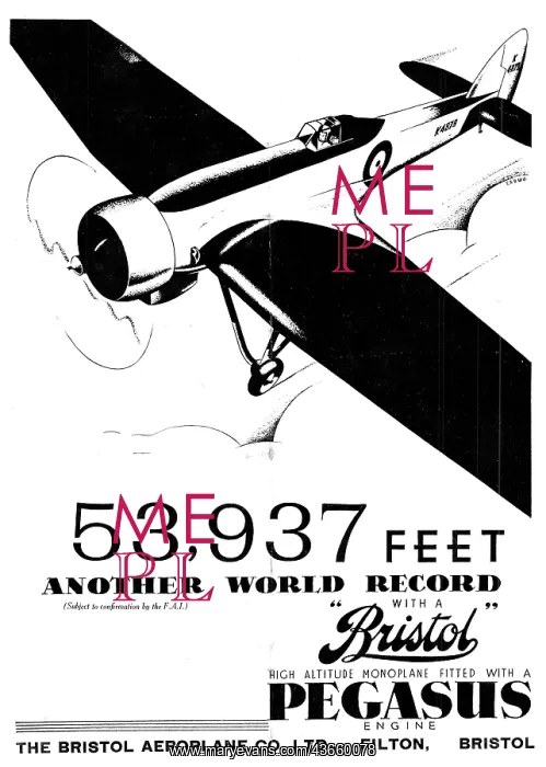  : Bristol 138A Monoplane - Pegasus. World Altitude Record