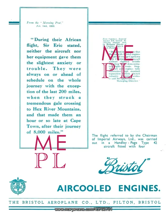  : Bristol Aero Engines HP42 Aircraft