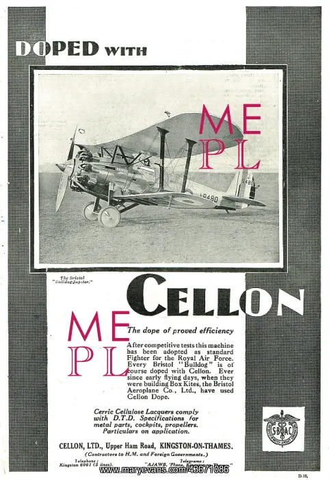 : The Bristol Bulldog Fighter Is Doped With Cellon : The Bristol Bulldog Fighter Is Doped With Cellon