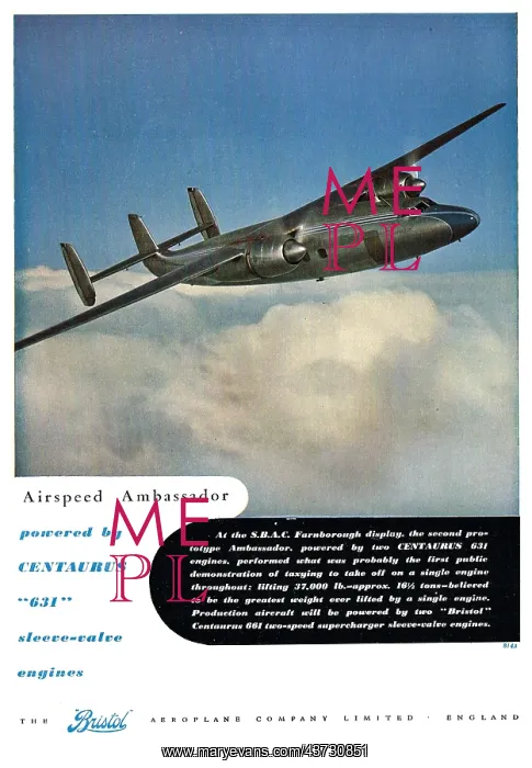 : Bristol Centaurus 631 Airspeed Ambassador : Bristol Centaurus 631 Airspeed Ambassador