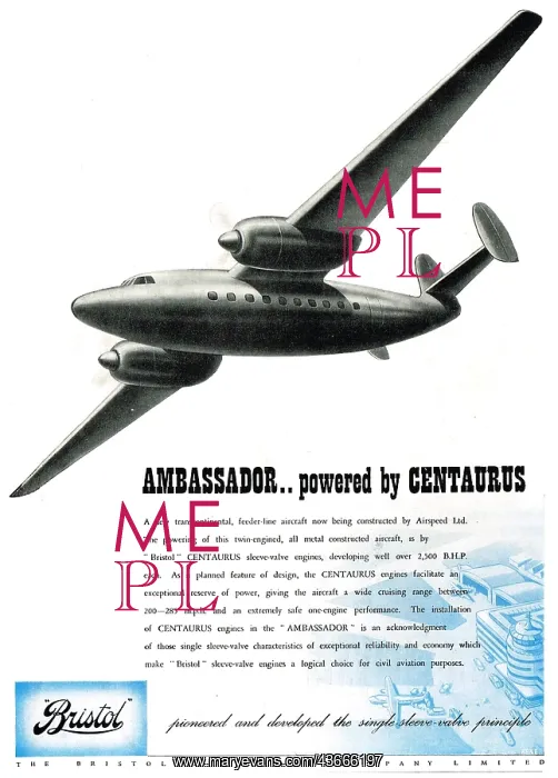 : Bristol Centaurus - Airspeed Ambassador : Bristol Centaurus - Airspeed Ambassador