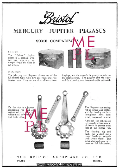: Bristol Mercury, Jupiter & Pegasus Aero Engine Comparisons : Bristol Mercury, Jupiter & Pegasus Aero Engine Comparisons
