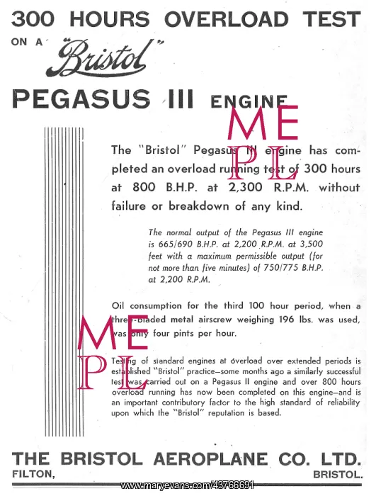 : Bristol Pegasus III 300 Hrs Overload Test : Bristol Pegasus III 300 Hrs Overload Test