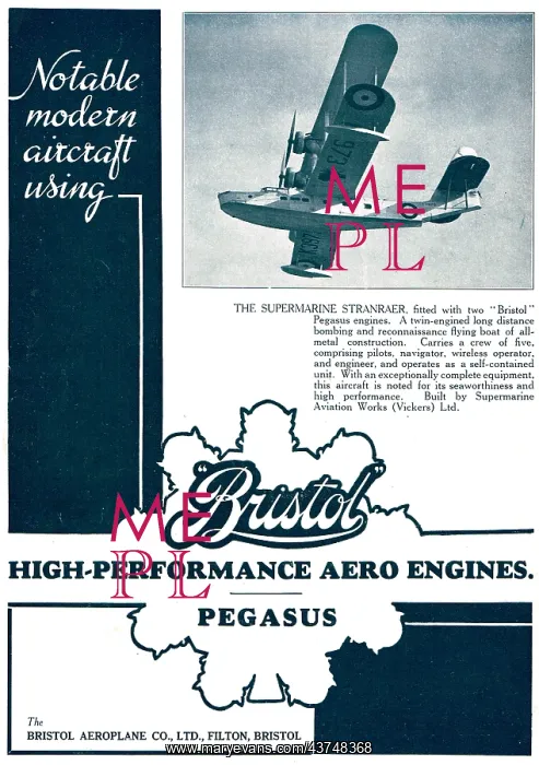 : Bristol Pegasus - Supermarine Stranraer : Bristol Pegasus - Supermarine Stranraer