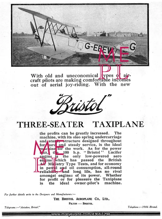 : Bristol Three-Seater Taxiplane : Bristol Three-Seater Taxiplane