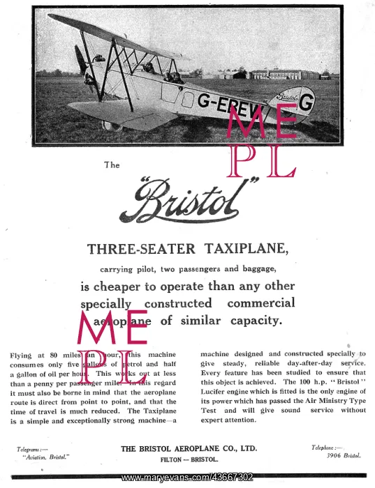 : Bristol Three-Seater Taxiplane : Bristol Three-Seater Taxiplane