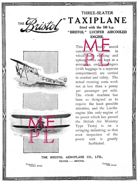: Bristol Three-Seater Taxiplane : Bristol Three-Seater Taxiplane