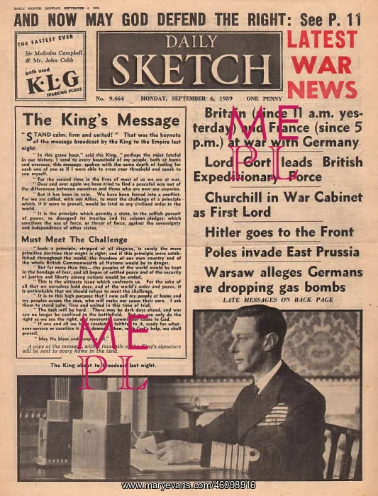 : Britain declares war on Germany, WW2 : Britain declares war on Germany, WW2