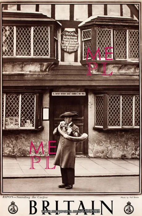 : Britain poster, Ripon, Sounding the Curfew : Britain poster, Ripon, Sounding the Curfew