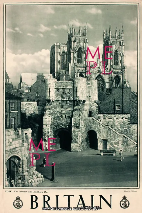 : Britain poster, York Minster and Bootham Bar : Britain poster, York Minster and Bootham Bar