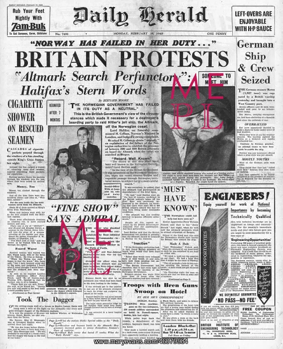 : Britain protests to Norway over the Altmark incident : Britain protests to Norway over the Altmark incident
