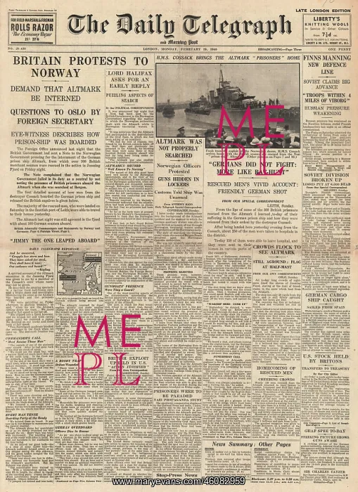 : Britain protests to Norway over the Altmark incident : Britain protests to Norway over the Altmark incident