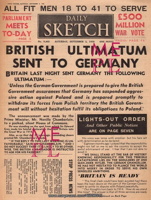 : Britain sends ultimatum to Germany : Britain sends ultimatum to Germany