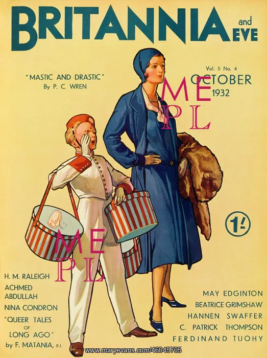 : Britannia and Eve front cover, October 1932 : Britannia and Eve front cover, October 1932