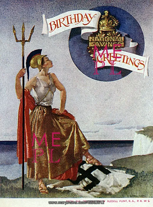 : Britannia standing on White Cliffs - National Savings : Britannia standing on White Cliffs - National Savings