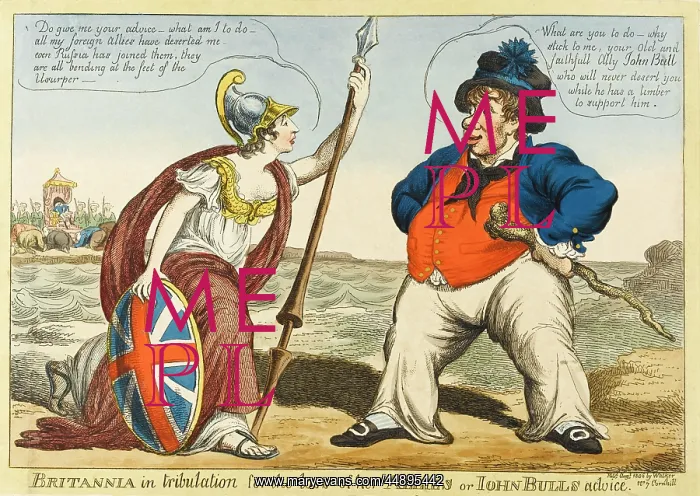 : Britannia in tribulation for the loss of her allies or John : Britannia in tribulation for the loss of her allies or John