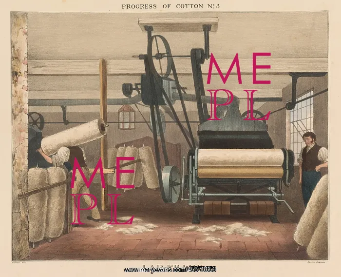 : British 1840s depiction the Progress of Cotton : British 1840s depiction the Progress of Cotton
